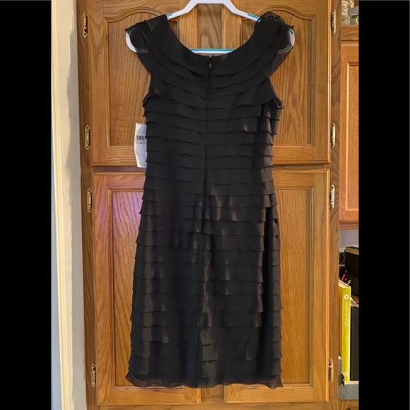 London Times Dress NWT ~ Beautiful Black Dress with flower accent - Picture 2 of 10